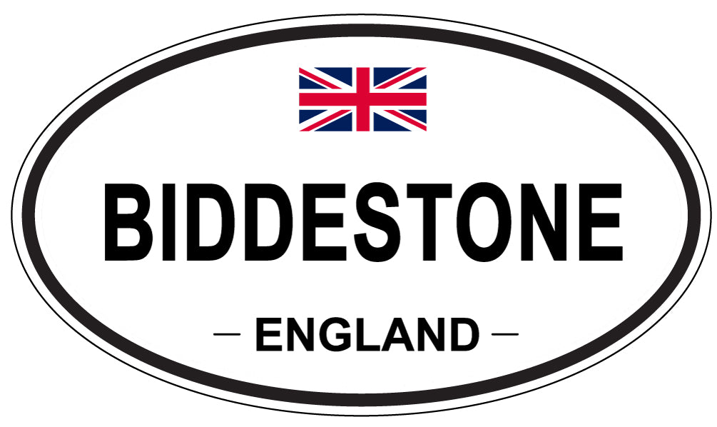 BIDDESTONE, ENGLAND - Oval Sticker