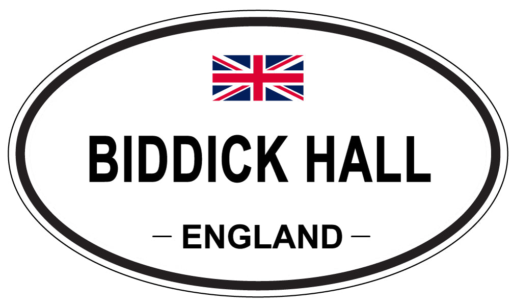 BIDDICK HALL, ENGLAND - Oval Sticker