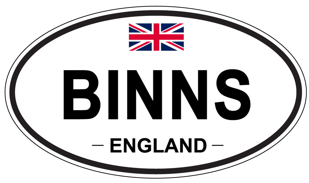 BINNS, ENGLAND - Oval Sticker