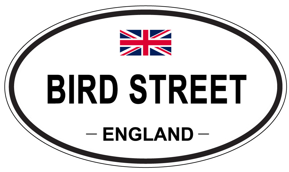 BIRD STREET, ENGLAND - Oval Sticker