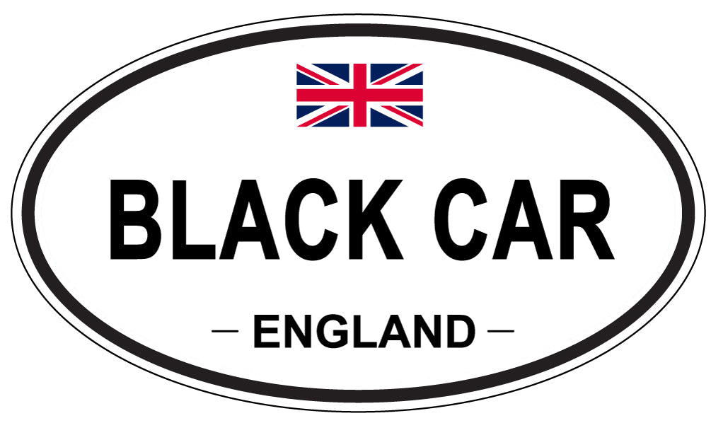 BLACK CAR, ENGLAND - Oval Sticker