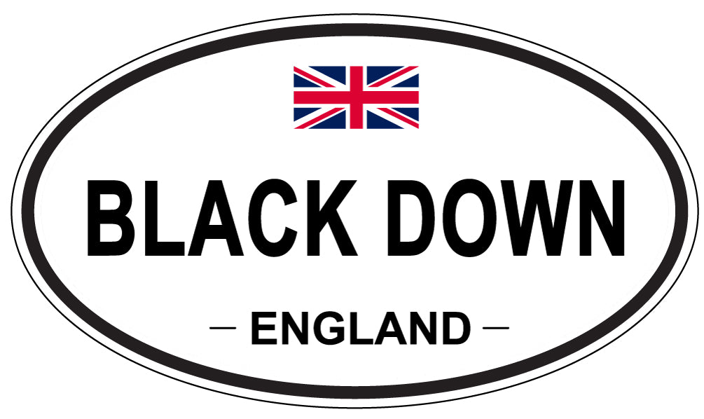 BLACK DOWN, ENGLAND - Oval Sticker