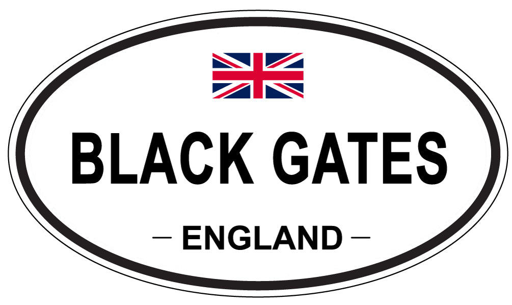 BLACK GATES, ENGLAND - Oval Sticker
