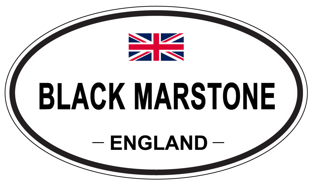 BLACK MARSTONE, ENGLAND - Oval Sticker