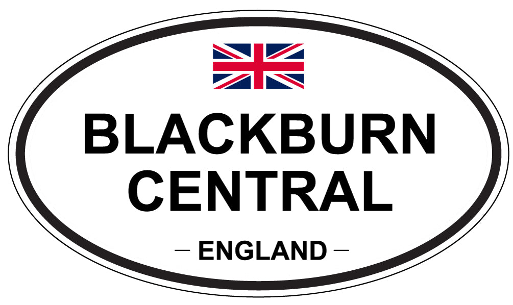 BLACKBURN CENTRAL, ENGLAND - Oval Sticker