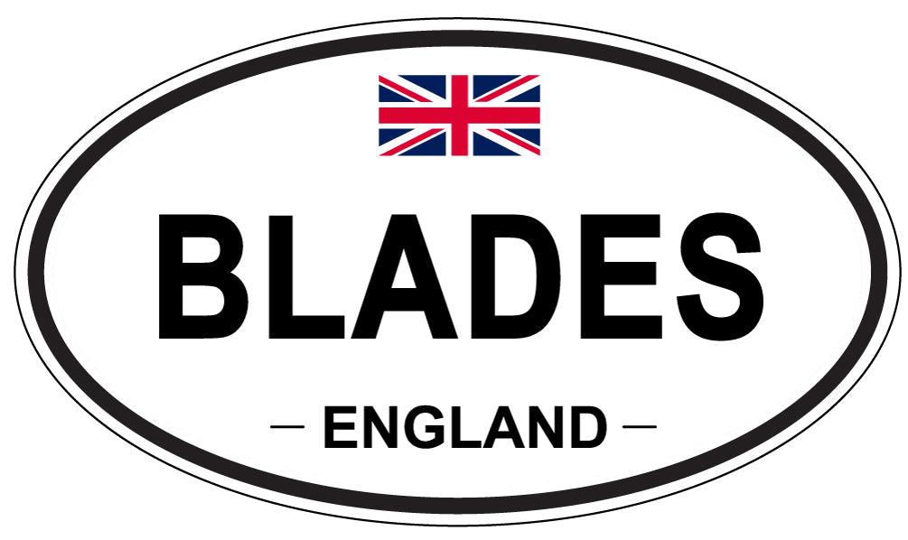 BLADES, ENGLAND - Oval Sticker
