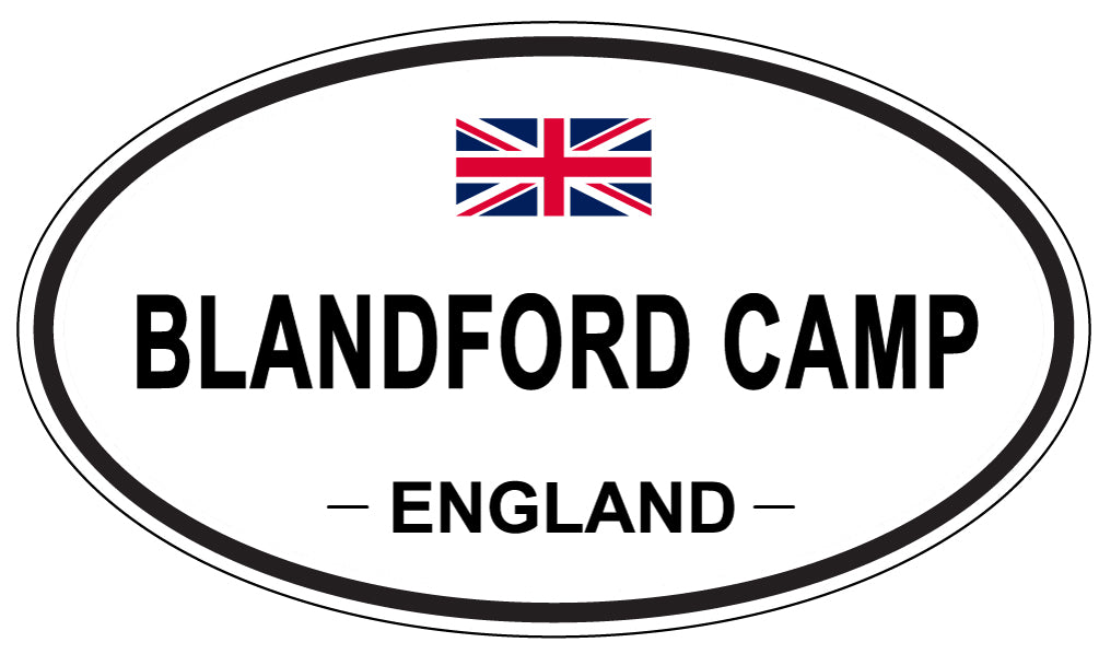 BLANDFORD CAMP, ENGLAND - Oval Sticker