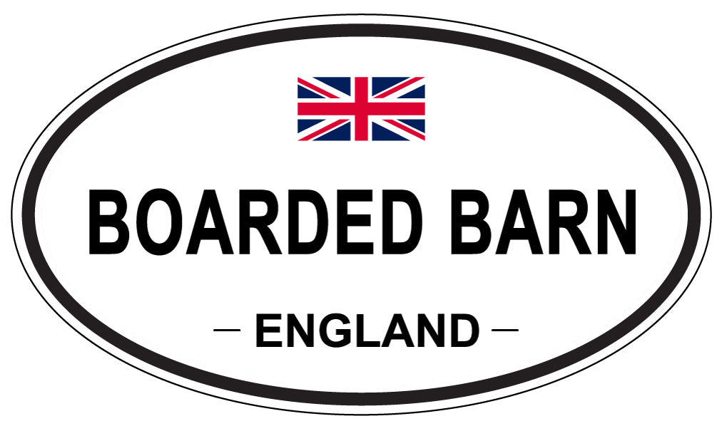 BOARDED BARN, ENGLAND - Oval Sticker