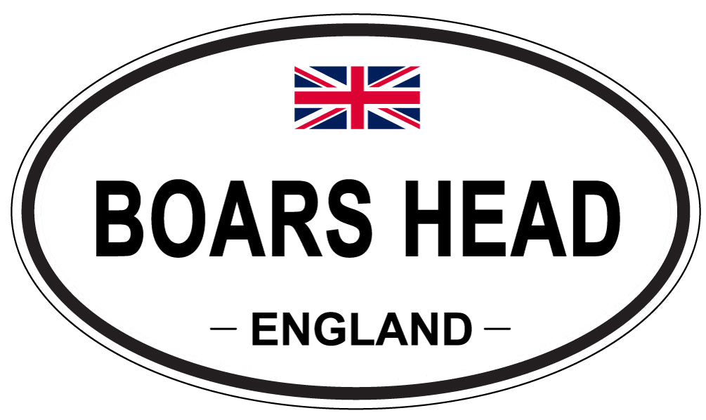 BOARS HEAD, ENGLAND - Oval Sticker