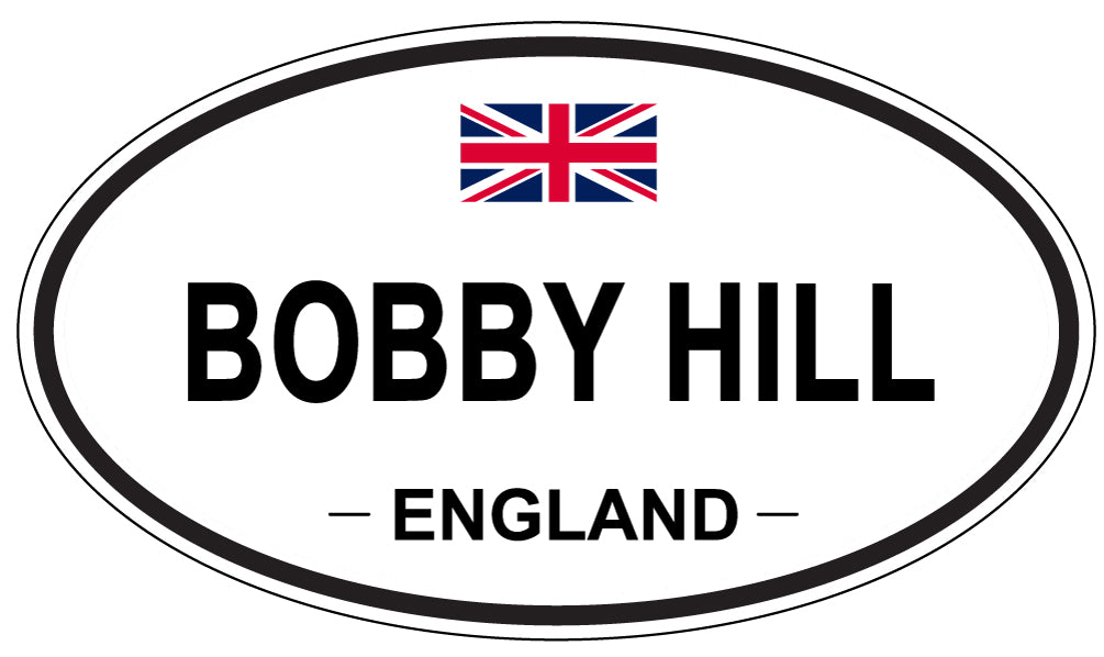 BOBBY HILL, ENGLAND - Oval Sticker