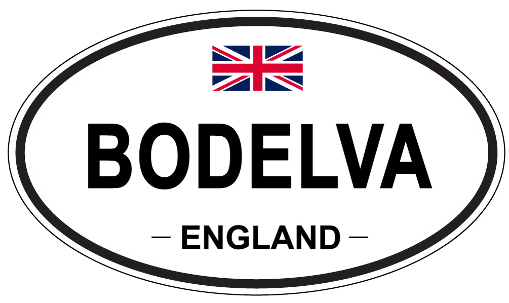 BODELVA, ENGLAND - Oval Sticker