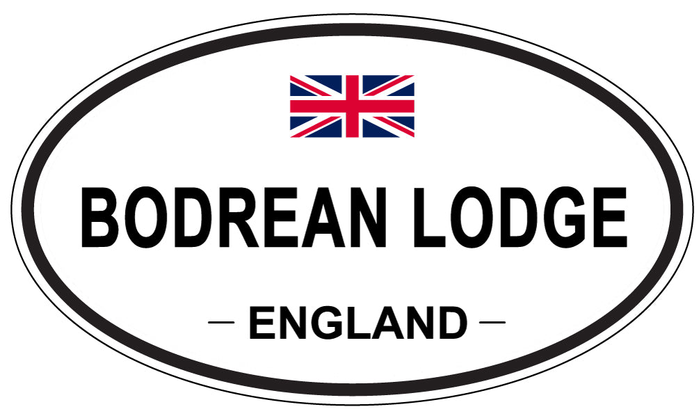 BODREAN LODGE, ENGLAND - Oval Sticker