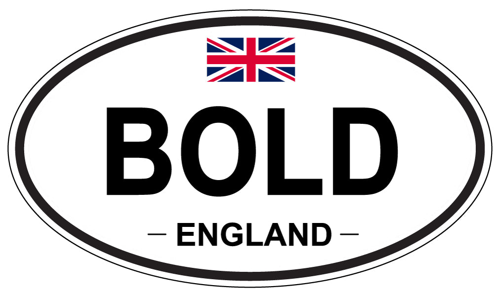 BOLD, ENGLAND - Oval Sticker