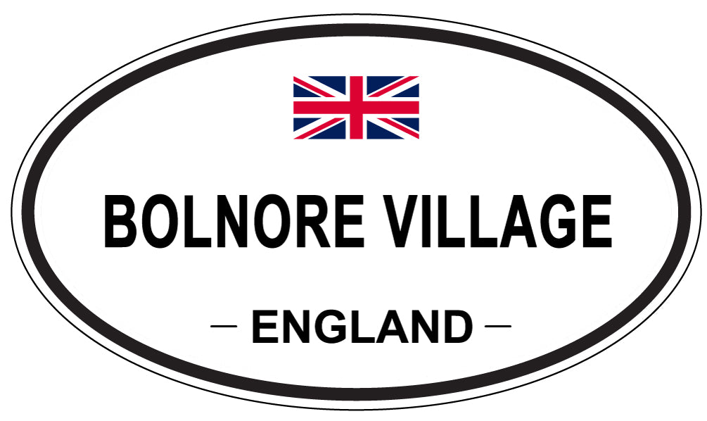 BOLNORE VILLAGE, ENGLAND - Oval Sticker