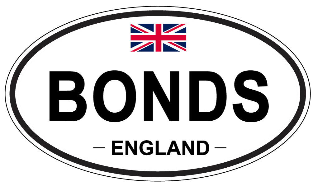 BONDS, ENGLAND - Oval Sticker