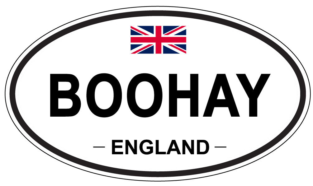 BOOHAY, ENGLAND - Oval Sticker