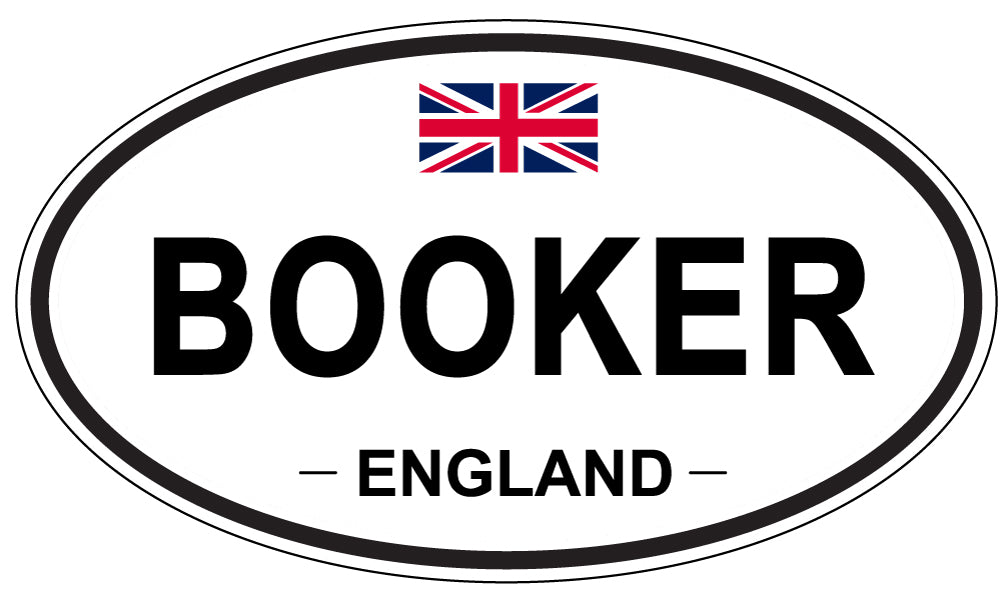 BOOKER, ENGLAND - Oval Sticker