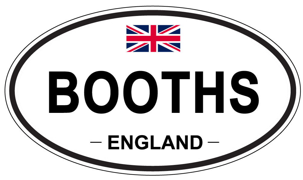 BOOTHS, ENGLAND - Oval Sticker