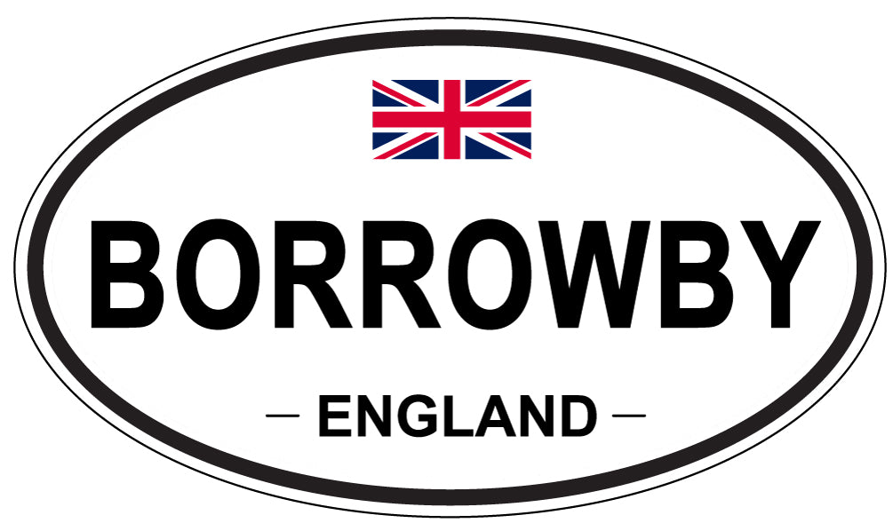 BORROWBY, ENGLAND - Oval Sticker
