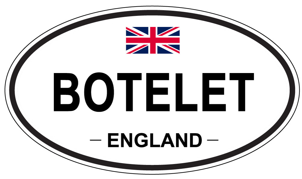 BOTELET, ENGLAND - Oval Sticker