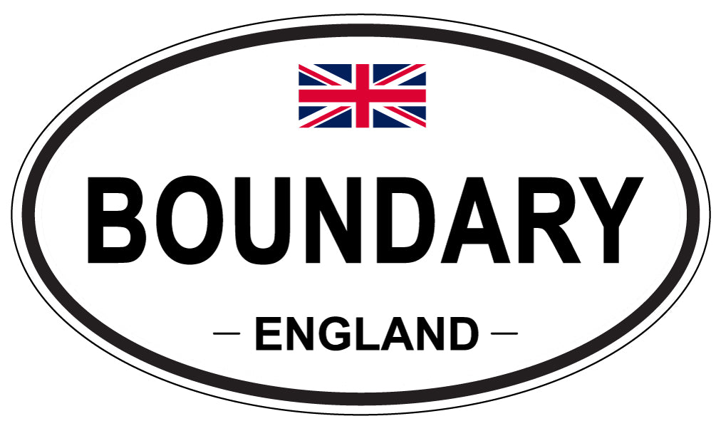 BOUNDARY, ENGLAND - Oval Sticker