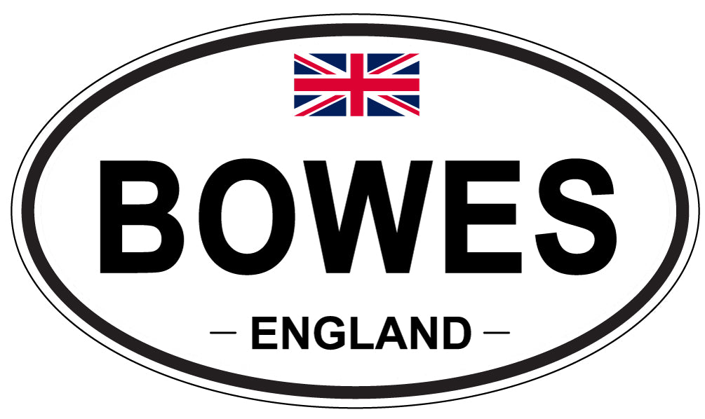 BOWES, ENGLAND - Oval Sticker