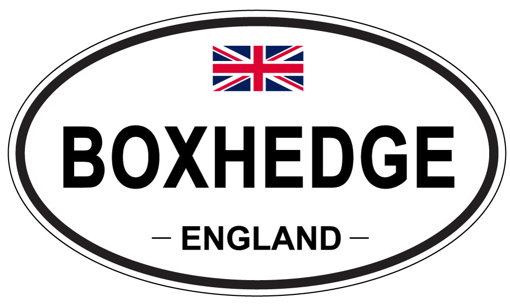 BOXHEDGE, ENGLAND - Oval Sticker