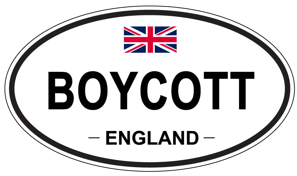 BOYCOTT, ENGLAND - Oval Sticker
