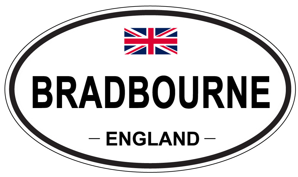 BRADBOURNE, ENGLAND - Oval Sticker