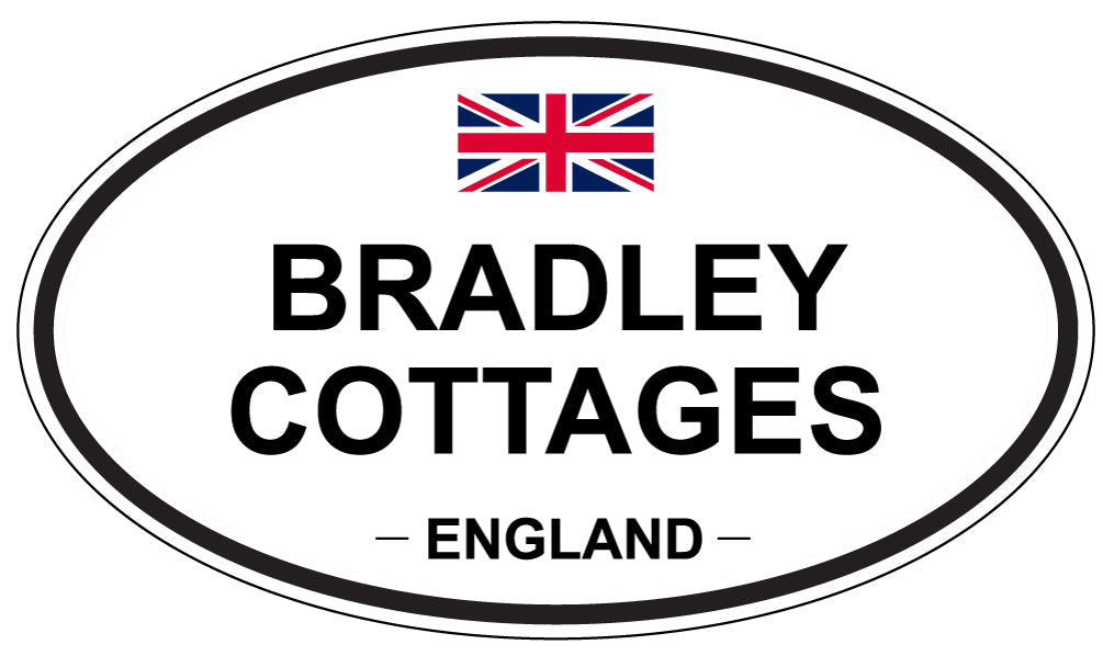 BRADLEY COTTAGES, ENGLAND - Oval Sticker