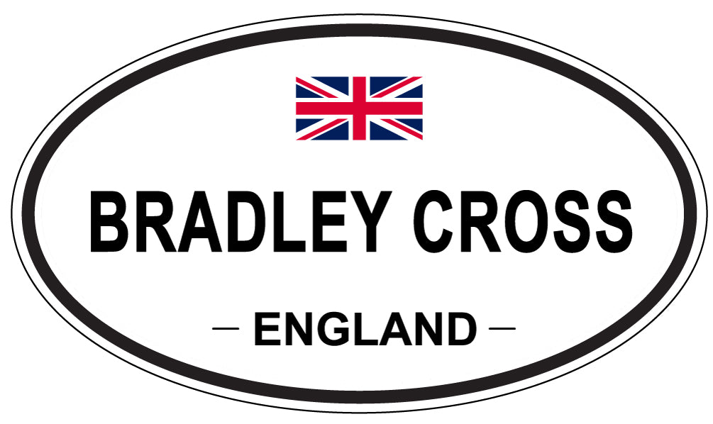 BRADLEY CROSS, ENGLAND - Oval Sticker