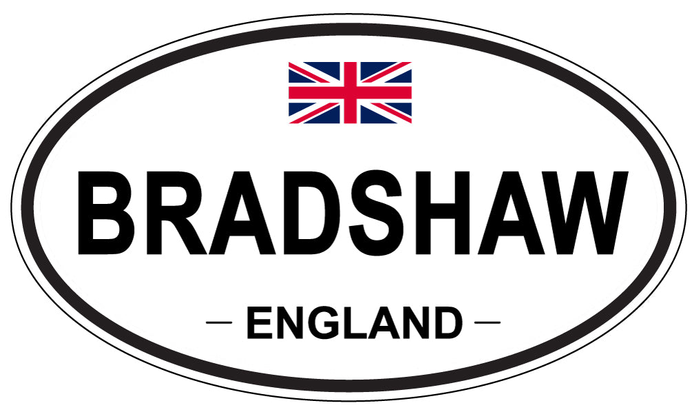 BRADSHAW, ENGLAND - Oval Sticker