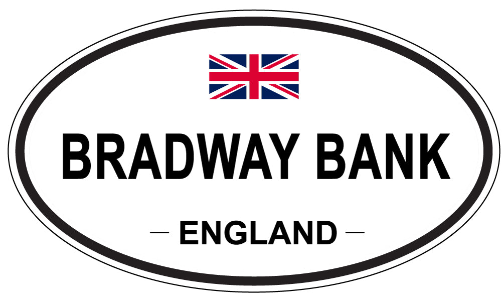 BRADWAY BANK, ENGLAND - Oval Sticker