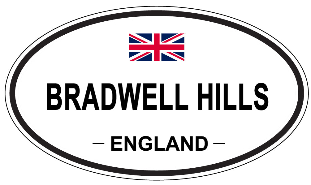 BRADWELL HILLS, ENGLAND - Oval Sticker