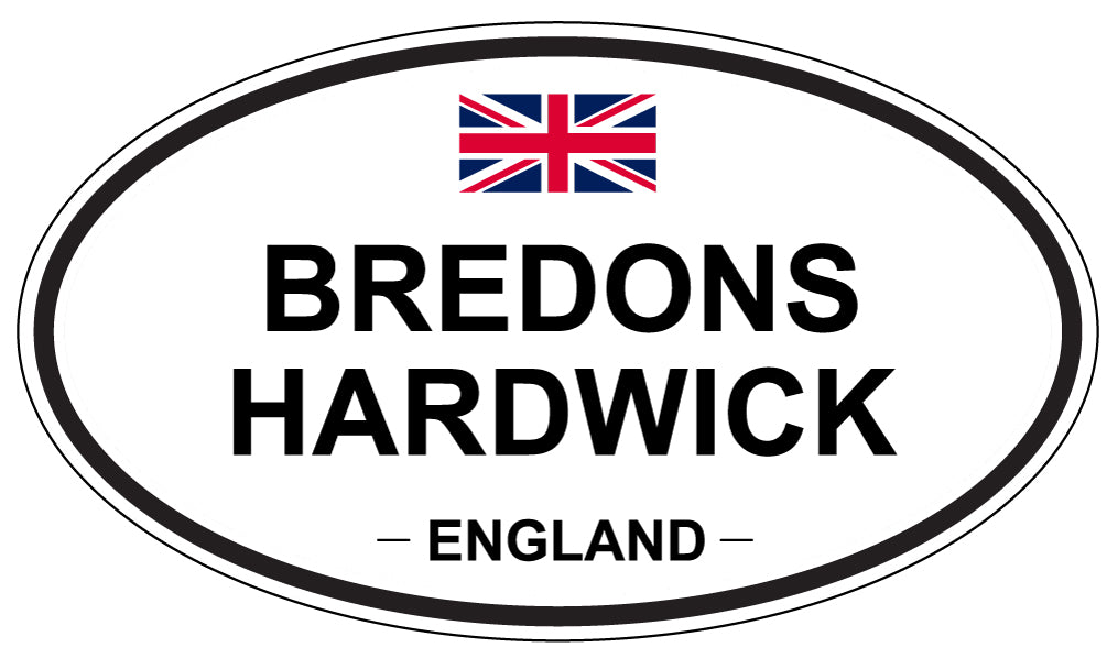 BREDONS HARDWICK, ENGLAND - Oval Sticker