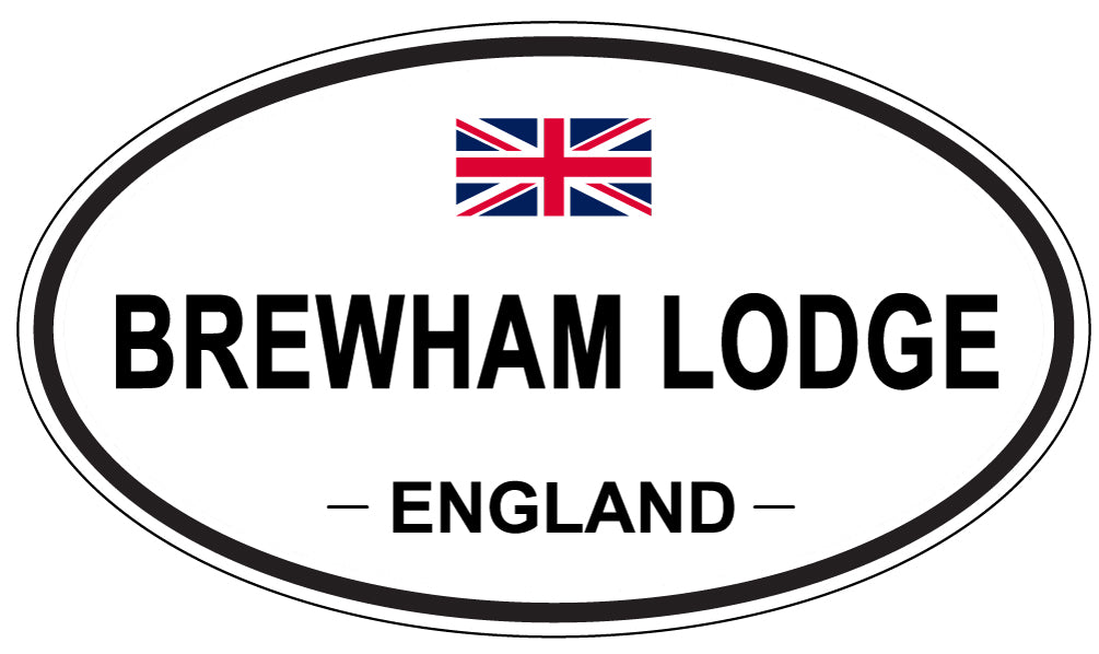 BREWHAM LODGE, ENGLAND - Oval Sticker