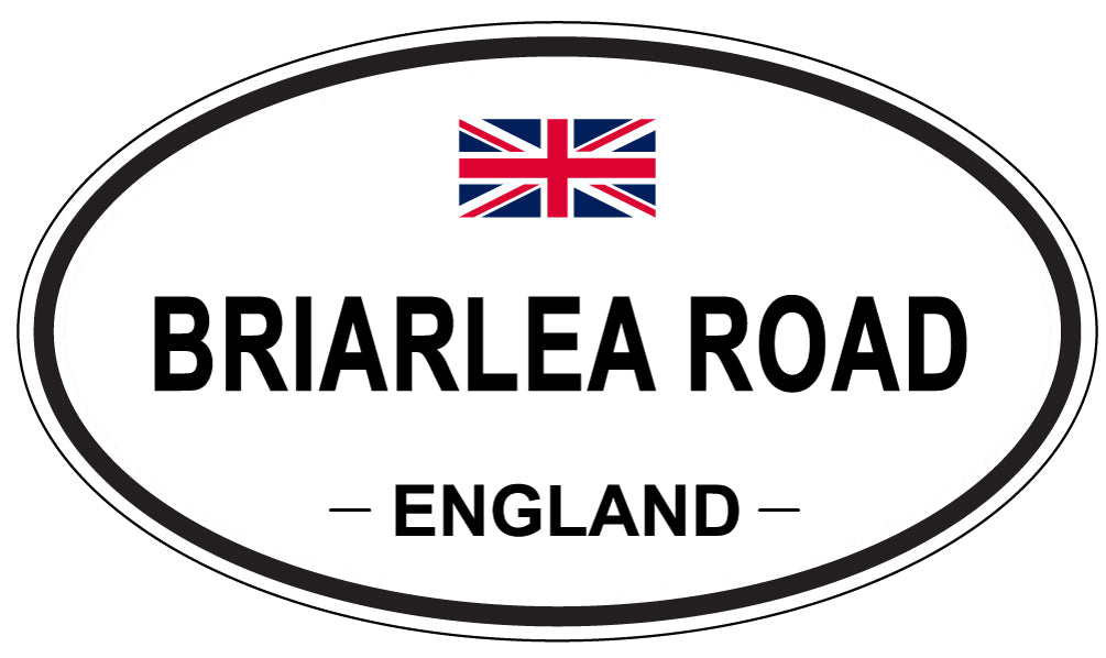 BRIARLEA ROAD, ENGLAND - Oval Sticker