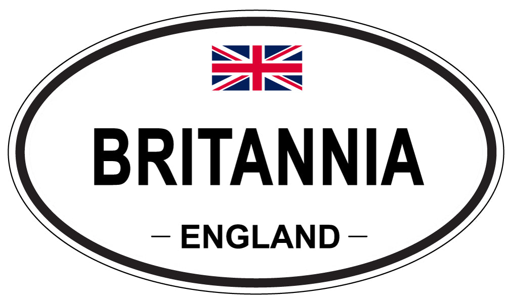 BRITANNIA, ENGLAND - Oval Sticker