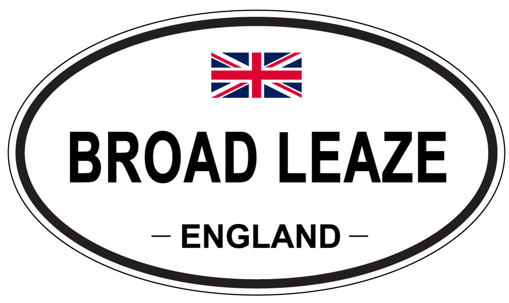 BROAD LEAZE, ENGLAND - Oval Sticker