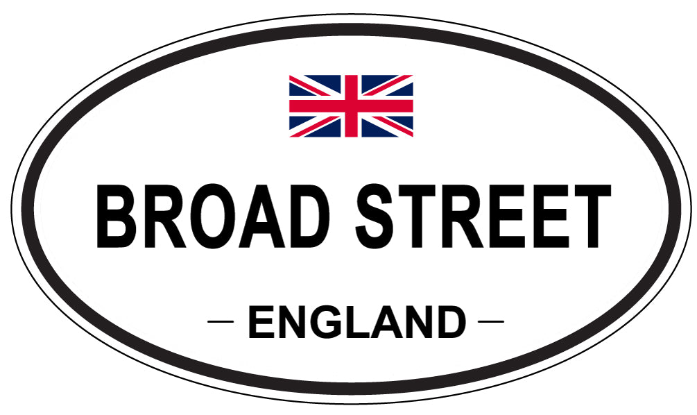 BROAD STREET, ENGLAND - Oval Sticker
