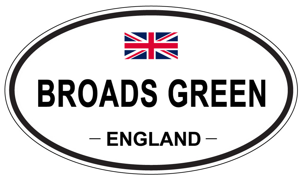 BROADS GREEN, ENGLAND - Oval Sticker