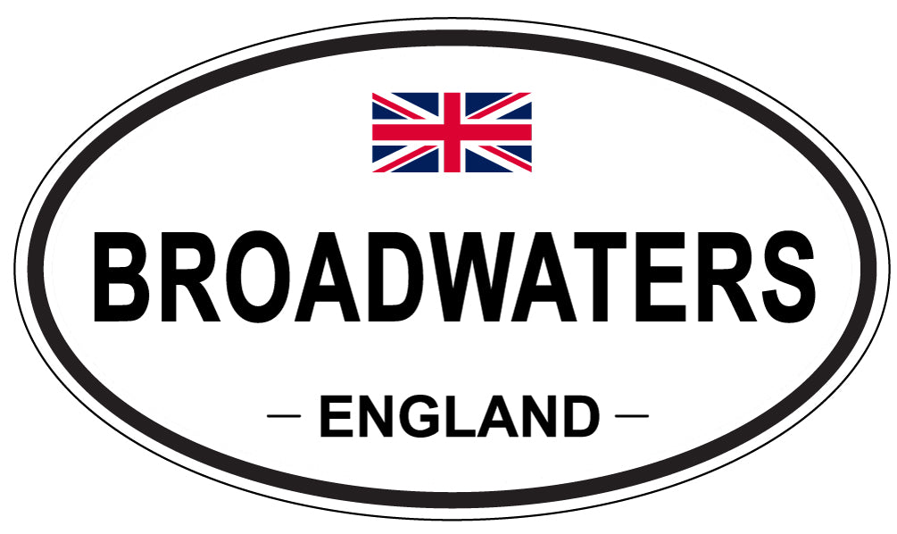 BROADWATERS, ENGLAND - Oval Sticker
