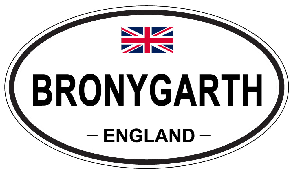BRONYGARTH, ENGLAND - Oval Sticker