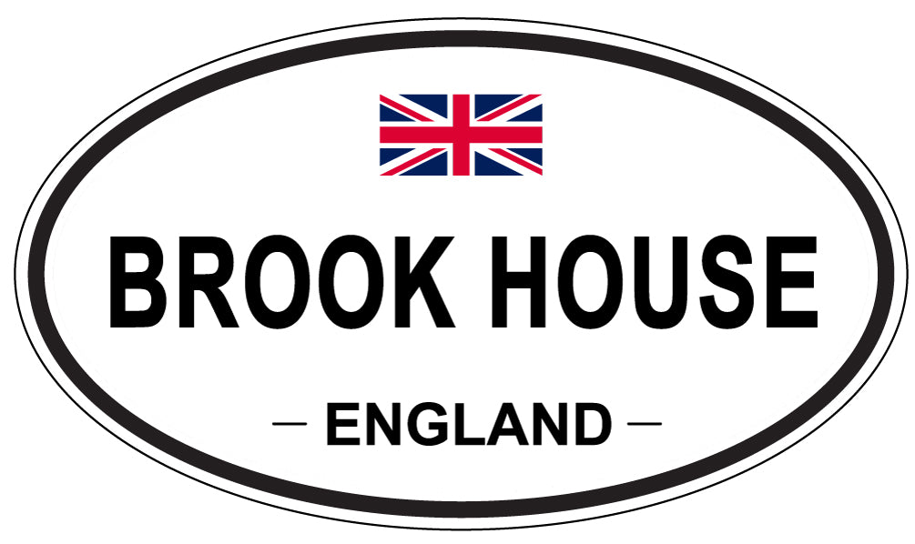 BROOK HOUSE, ENGLAND - Oval Sticker