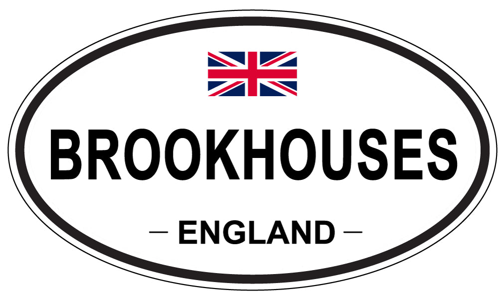 BROOKHOUSES, ENGLAND - Oval Sticker