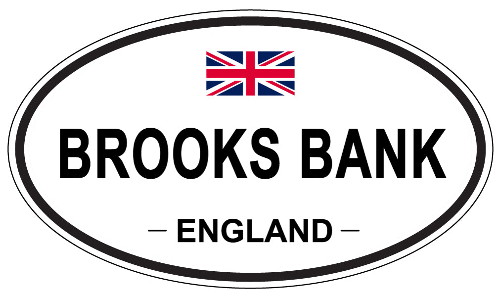 BROOKS BANK, ENGLAND - Oval Sticker