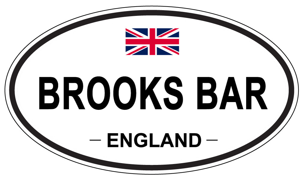 BROOKS BAR, ENGLAND - Oval Sticker