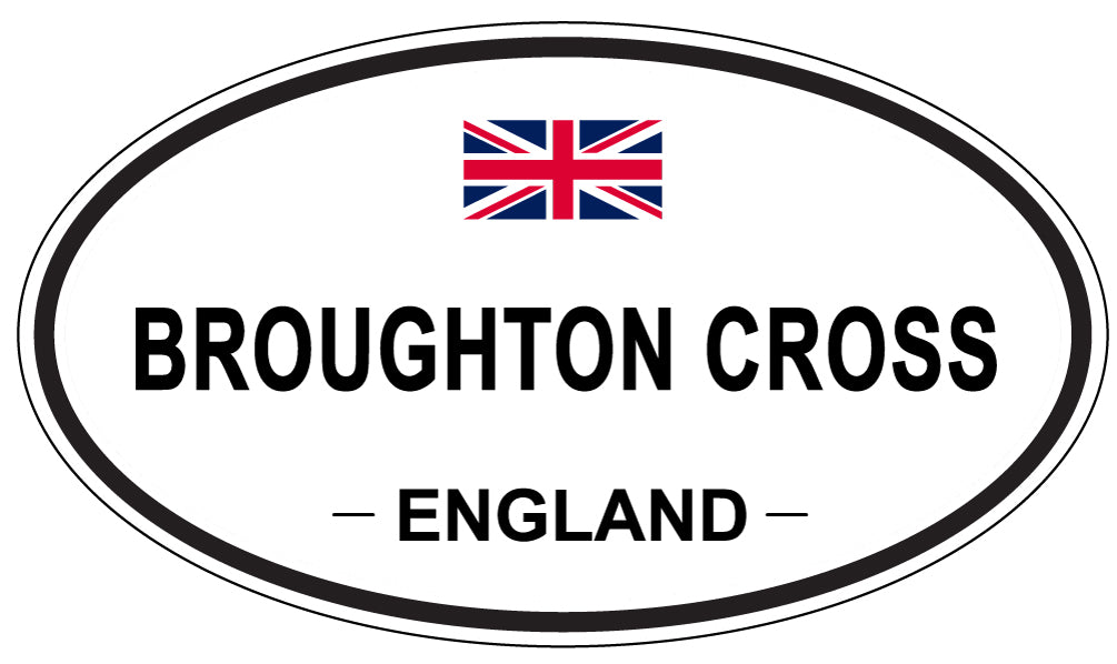 BROUGHTON CROSS, ENGLAND - Oval Sticker