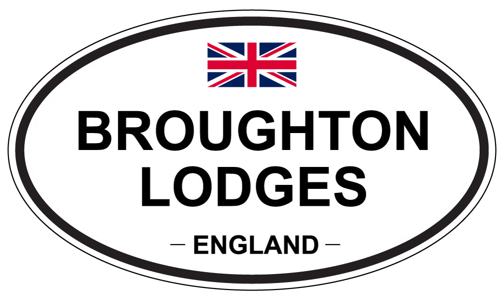 BROUGHTON LODGES, ENGLAND - Oval Sticker