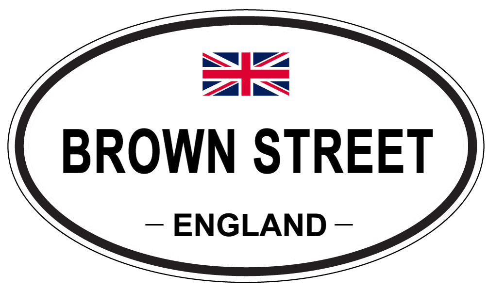 BROWN STREET, England - Oval Magnet